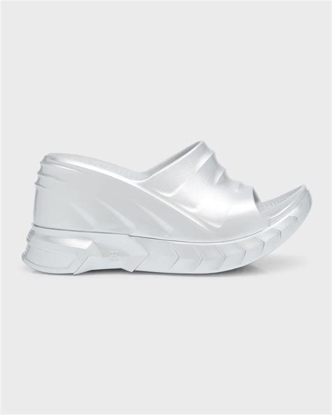 givenchy slide flat sandals|Givenchy marshmallow slide wedge sandals.